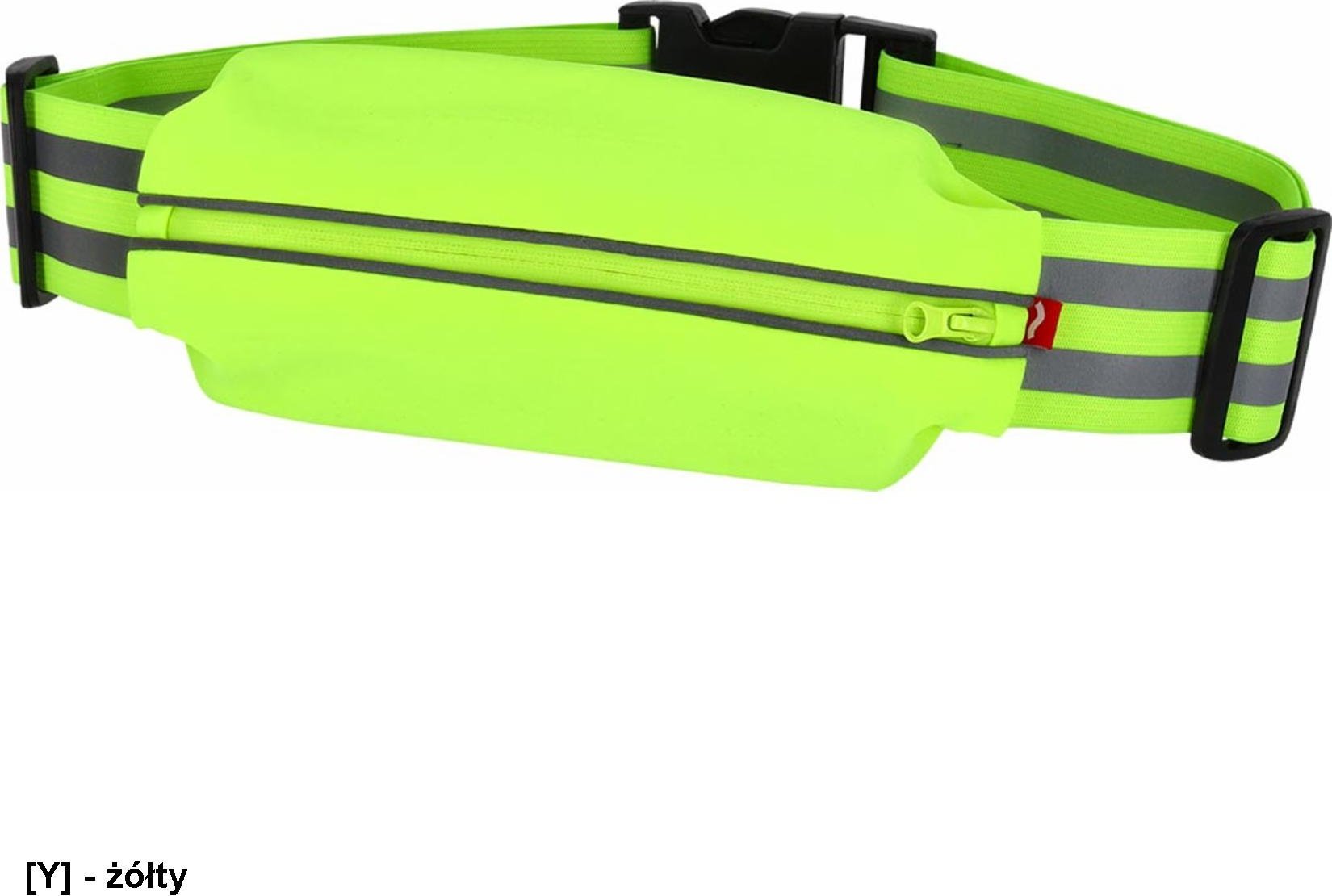R.E.I.S. BAGGYX - Saszetka na elastycznym pasku z pasami odblaskowymi - żółty - UNI