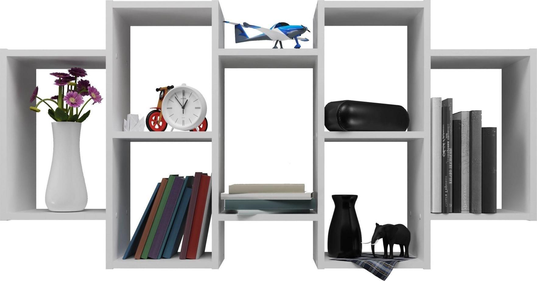 Topeshop REGAŁ WISZĄCY BILBAO 7.0 ŚCIENNY PÓŁKI BIEL MAT