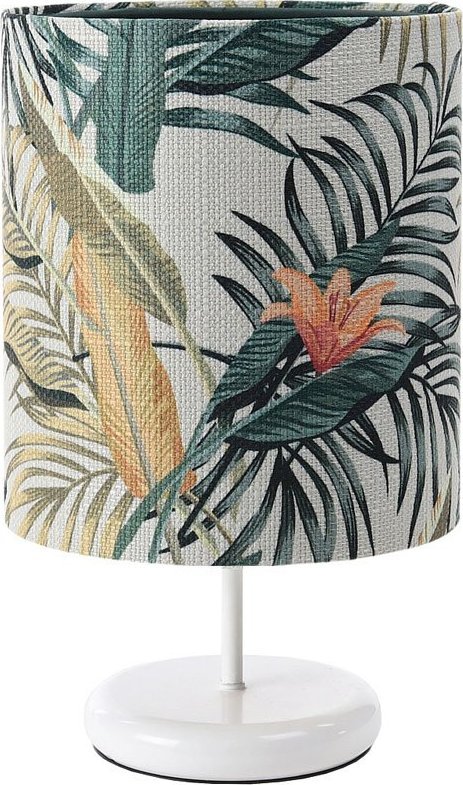 Lampa stołowa Lumes Biała lampka nocna z motywem kwiatów - S368-Hilva