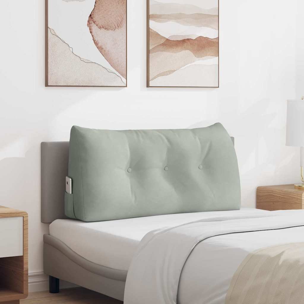 vidaXL Poduszka na plecy Jasnoszary 100 x 24 x 50 cm Aksamit