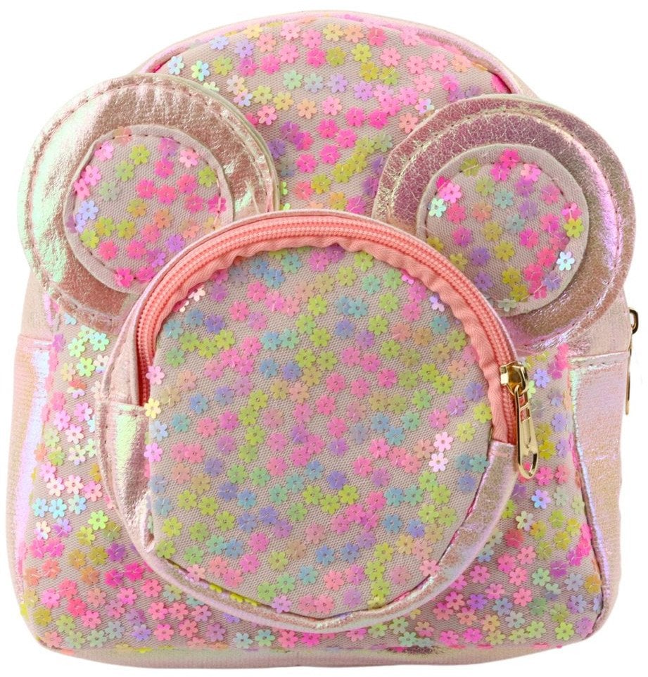 Plecak Dziecięcy Z Cekinami Myszka Uszy Różowy 22cm 3L