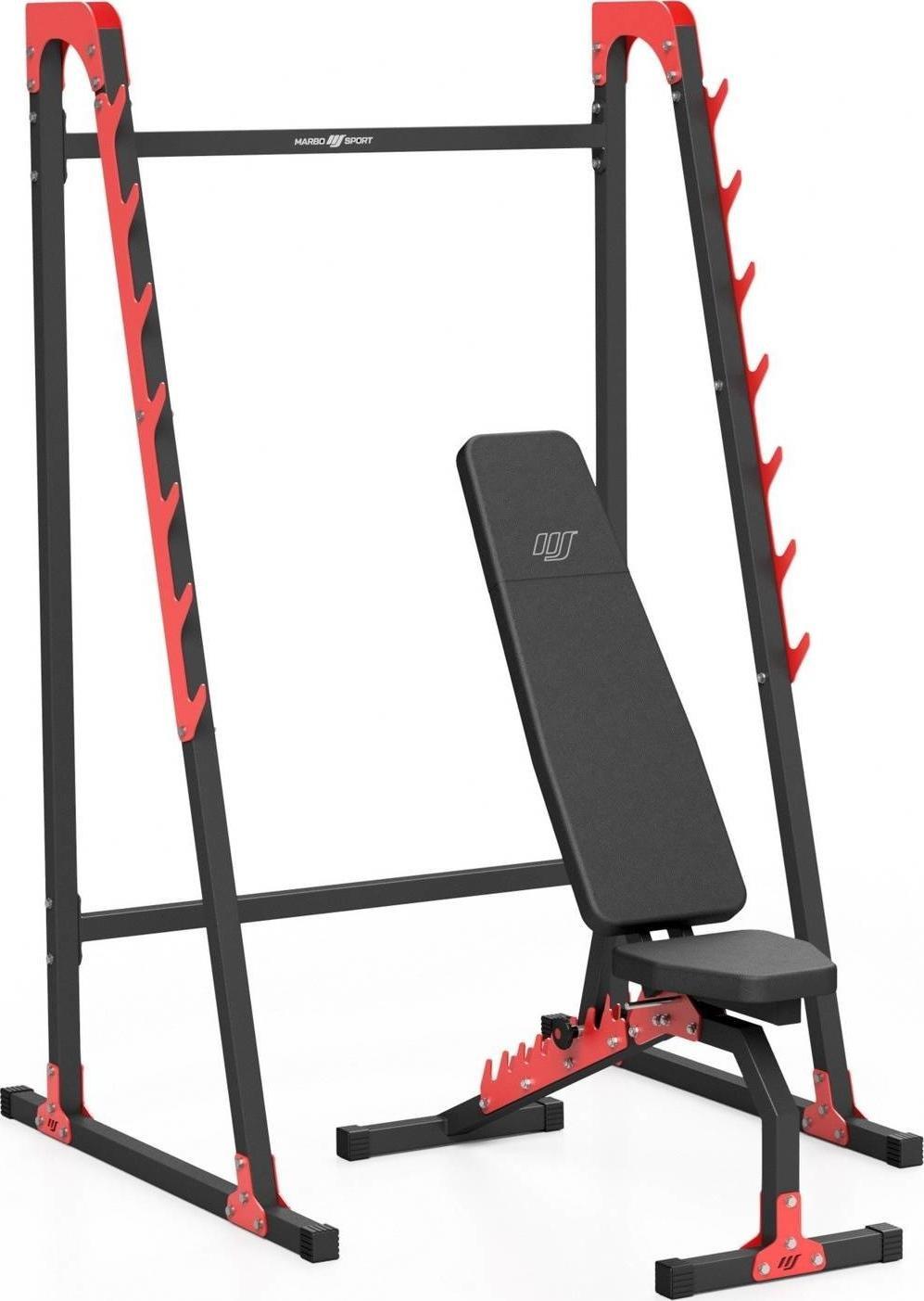 Marbo Sport Zestaw MH8 ławka treningowa dwustronna + stojaki wielopoziomowe Marbo Sport