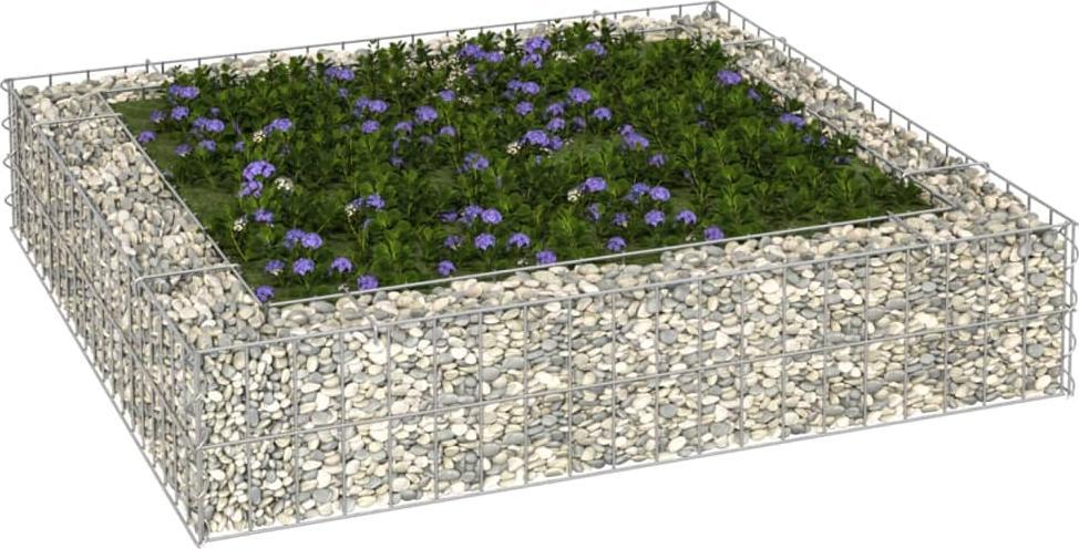 vidaXL vidaXL Podwyższona donica gabionowa, galwanizowana stal, 100x100x20 cm