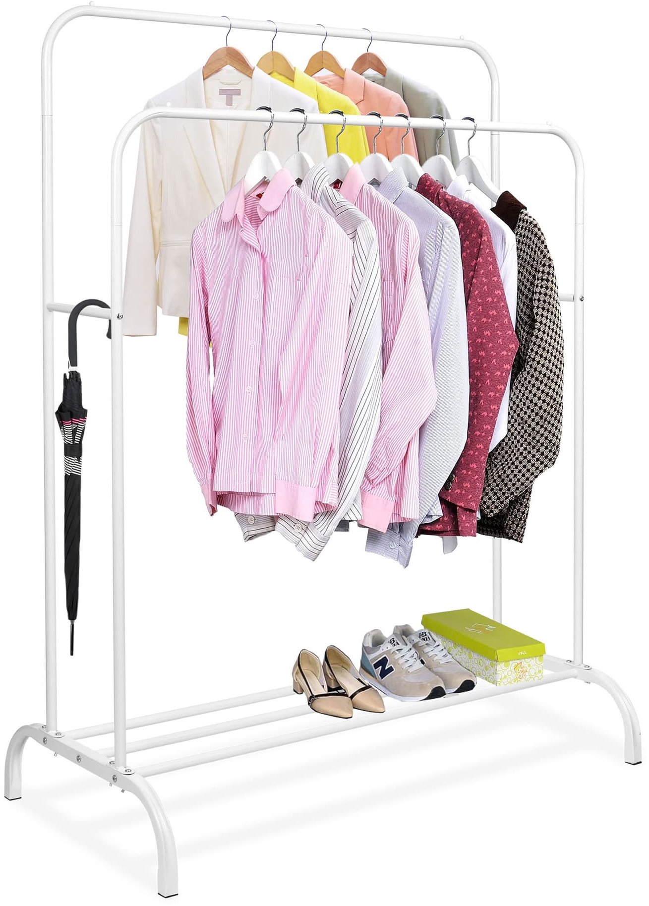 Wieszak do garderoby podwójny BENI biały