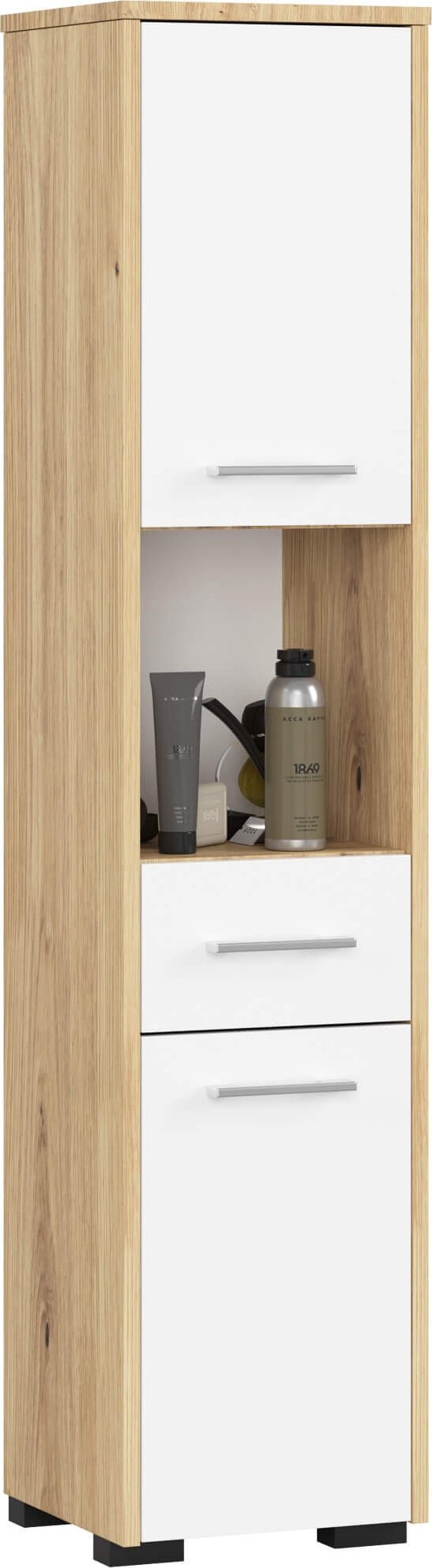 SŁUPEK REGAŁ ŁAZIENKOWY FIN 2D 1SZ 1W ARTISAN / BIAŁY