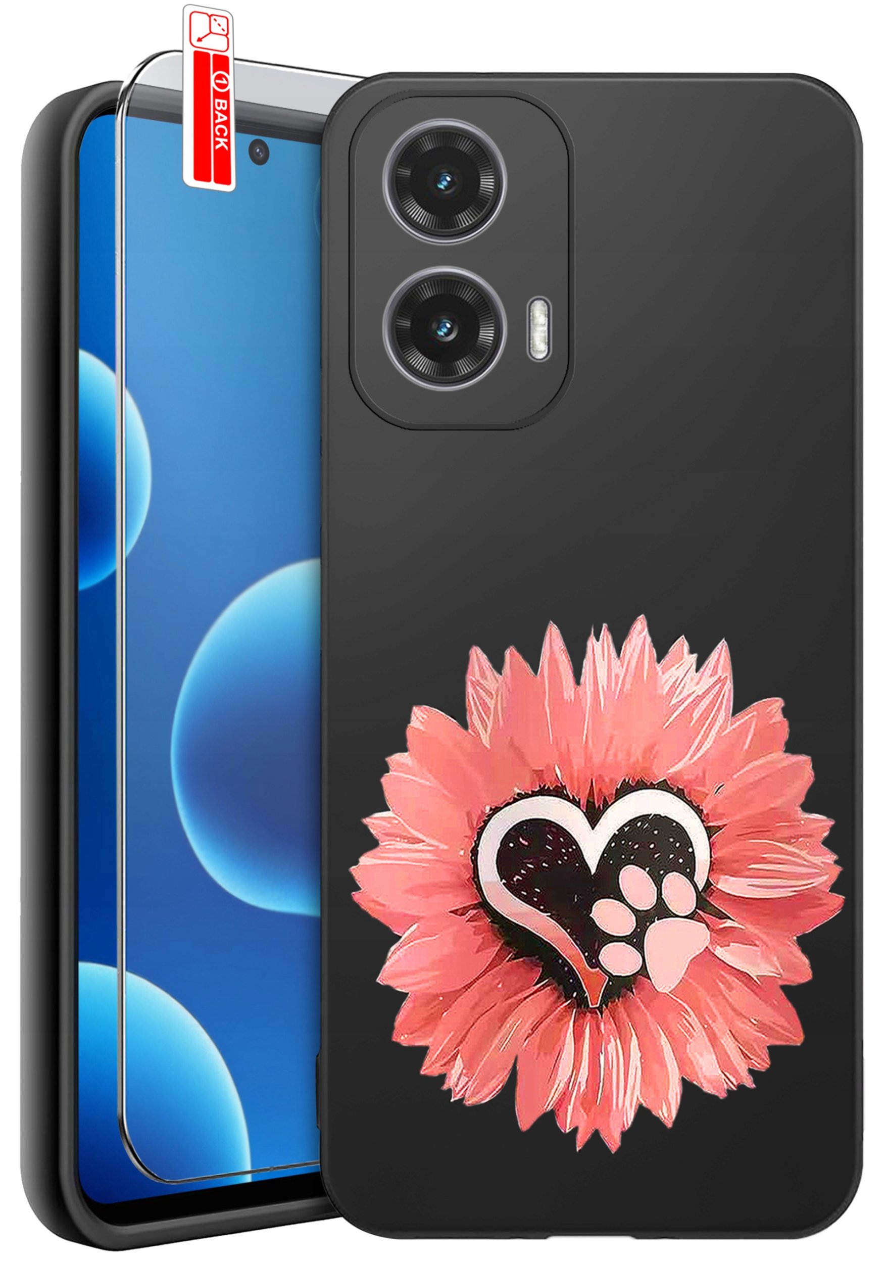 ETUI do Motorola Moto G45 5G | WZORY | SILIKONOWE MATT CASE + SZKŁO 9H