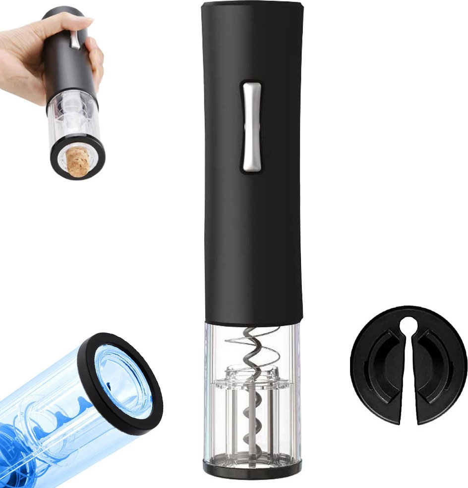 Braders Korkociąg Elektryczny Otwieracz Wina LED na baterie czarny Braders