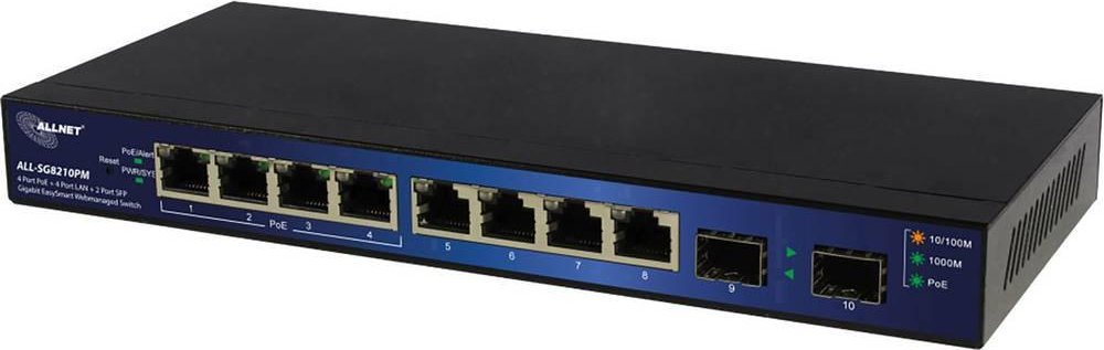 Switch Allnet 6+2P ALLNET ALL-SG8210PM POE+ M