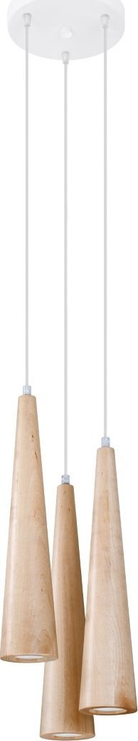 Lampa wisząca Sollux Lighting Lampa Wisząca Sula 3P Naturalne Drewno Gu10 40W Sollux Lighting