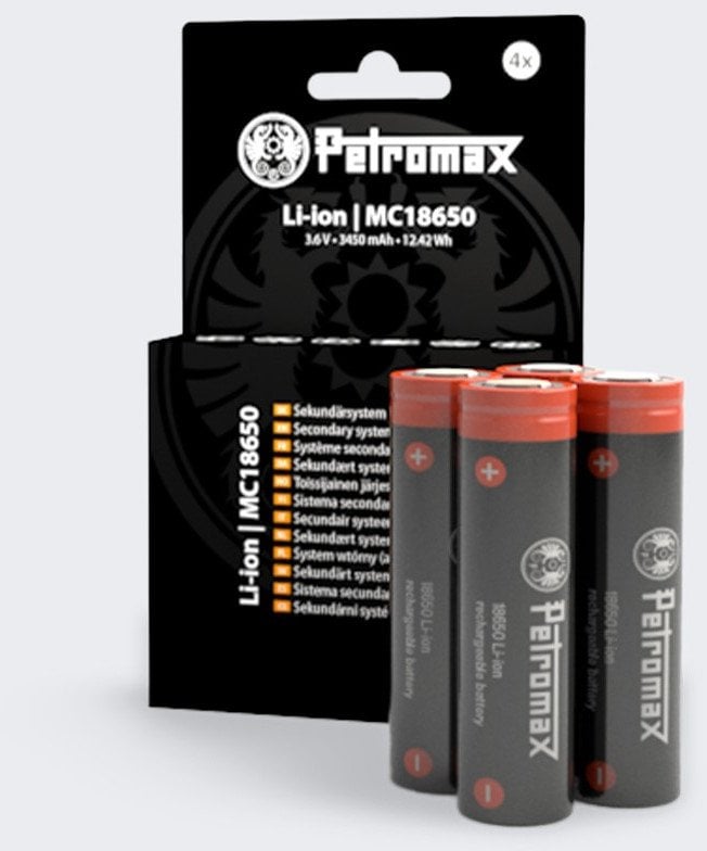 Akumulatory Petromax 18650 4 pack Black