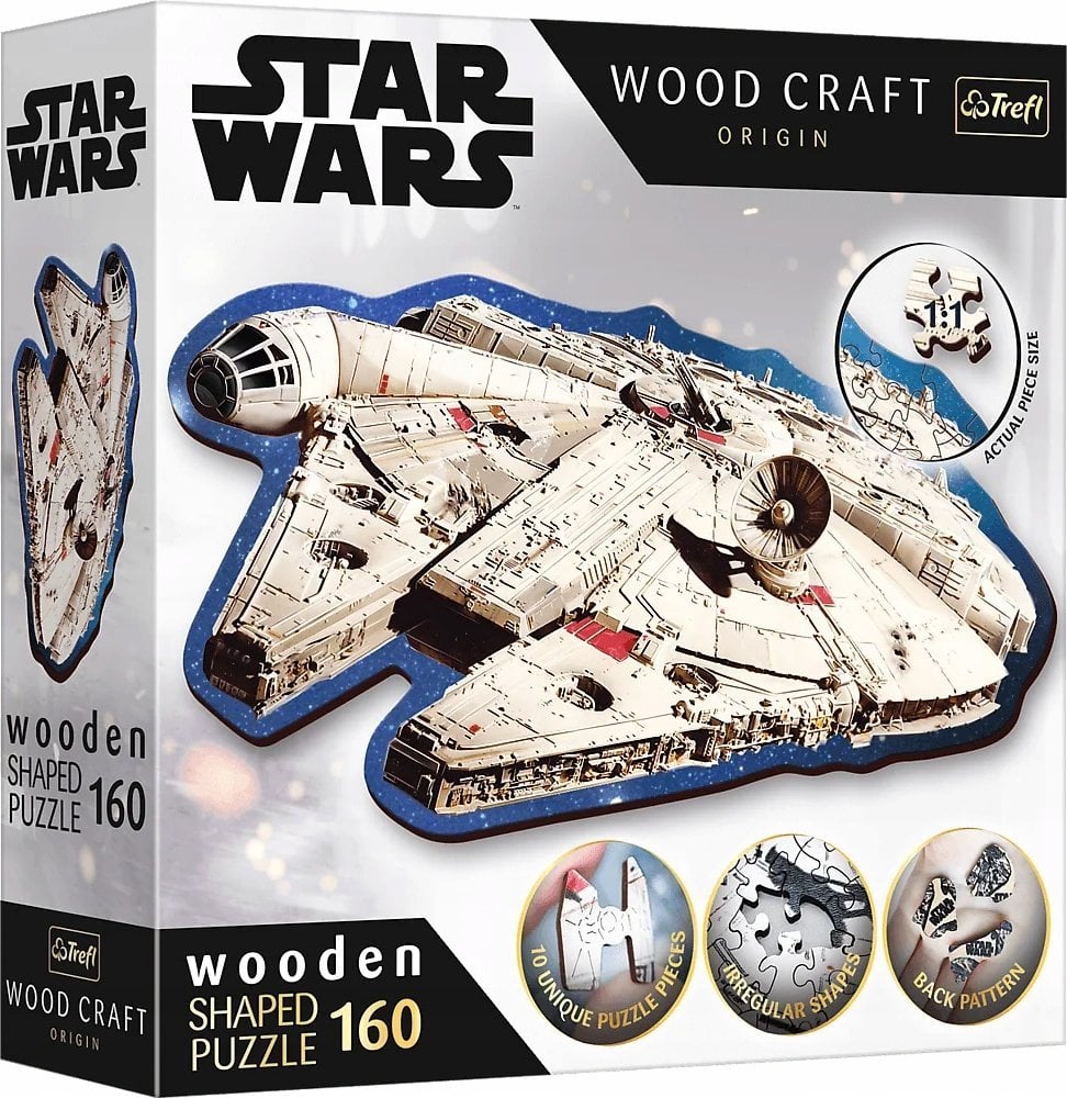 Trefl Puzzle drewniane 160 elementów Star Wars Sokół Millennium