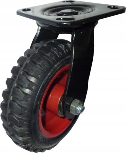 Geko Zestaw kołowy z blachy stalowej skrętny z oponą pneumatyczną 160mm