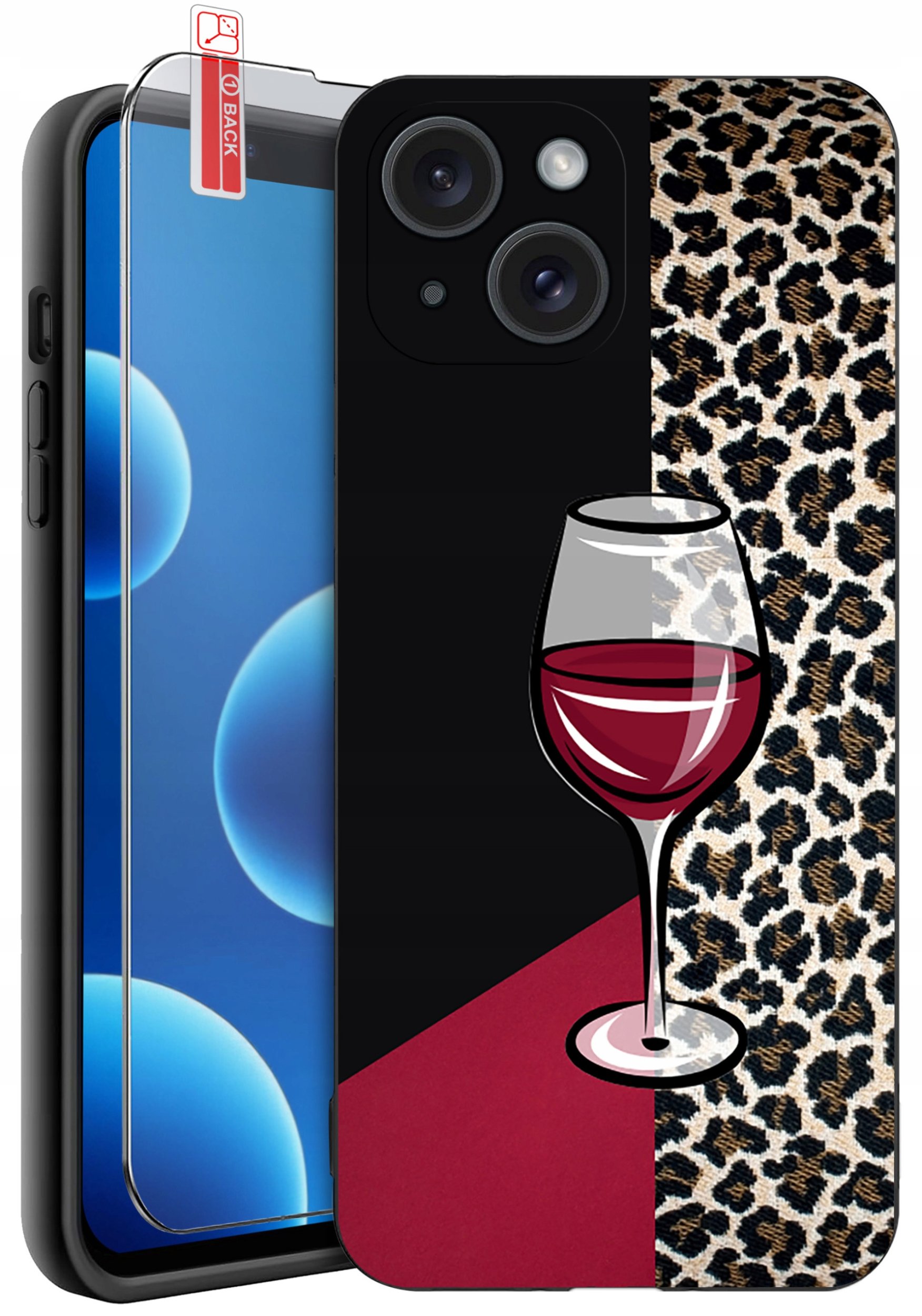 ETUI do iPhone 13 | 14 | WZORY | SILIKONOWE MATT CASE + SZKŁO 9H