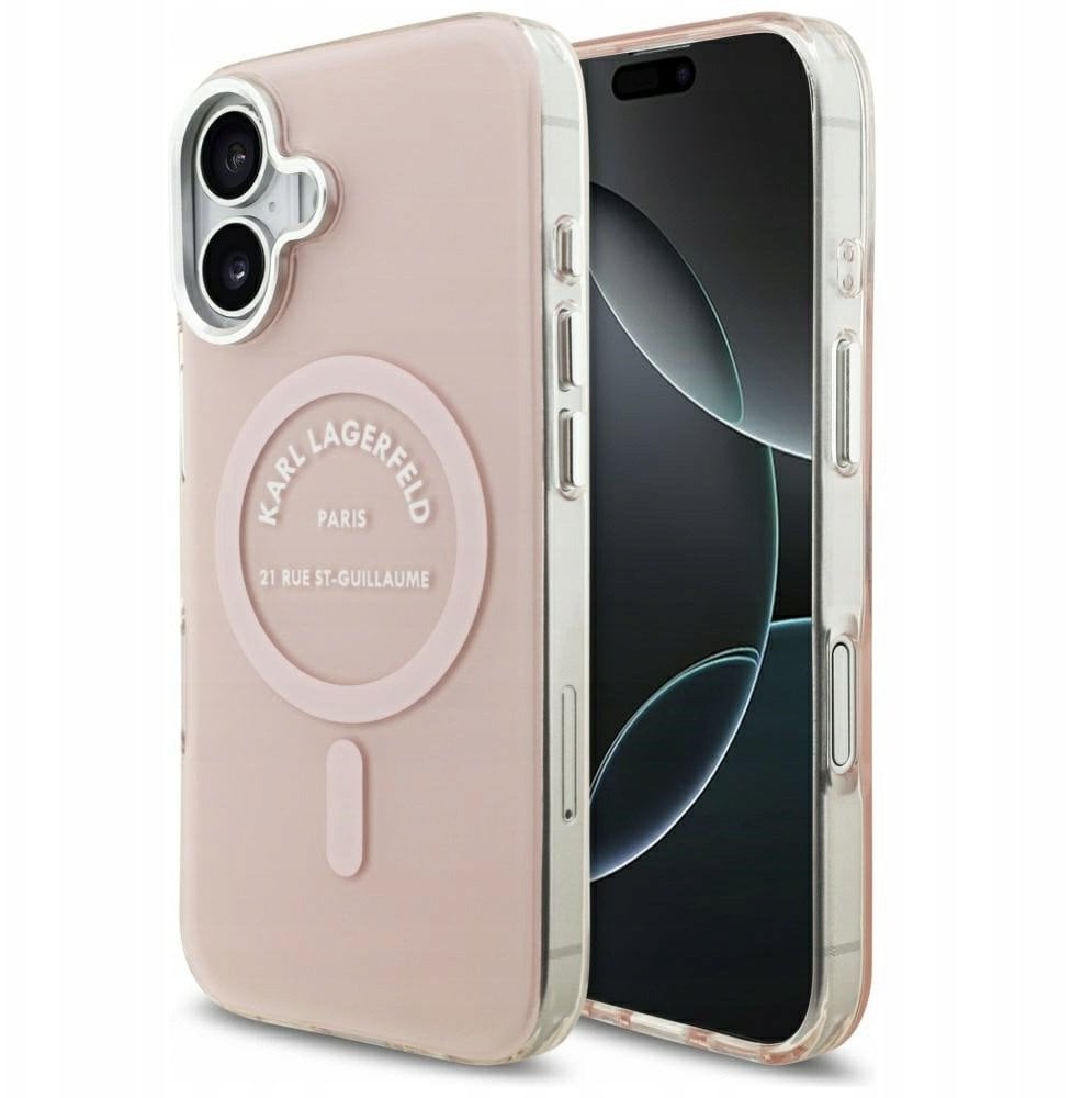 Karl Lagerfeld IML Karl RSG Logo MagSafe Case for iPhone 17 Pink