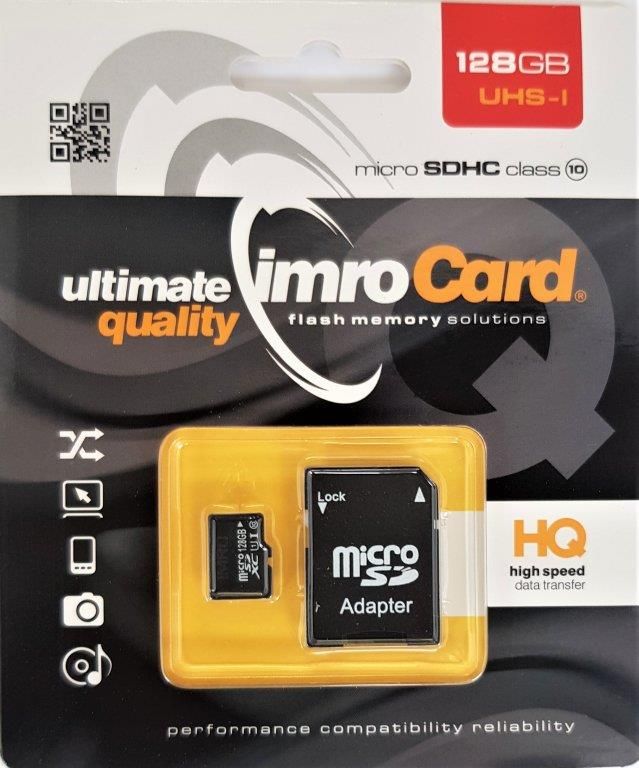 Karta Imro MicroSDHC 128 GB Class 10 UHS-I/U1 (10/128G UHS-I ADP)