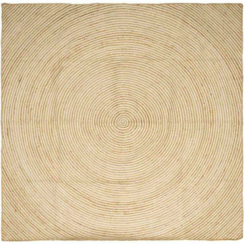 vidaXL Dywan Naturalny i białe 200 x 200 cm Juta