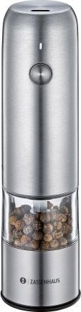 Młynek do przypraw Zassenhaus Elektryczny młynek do pieprzu, ładowany przez usb, stal nierdzewna, śred. 4 x 14 cm / Zassenhaus