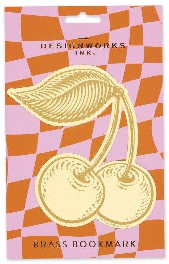 Zakładka do książek metalowa duża - Cherries