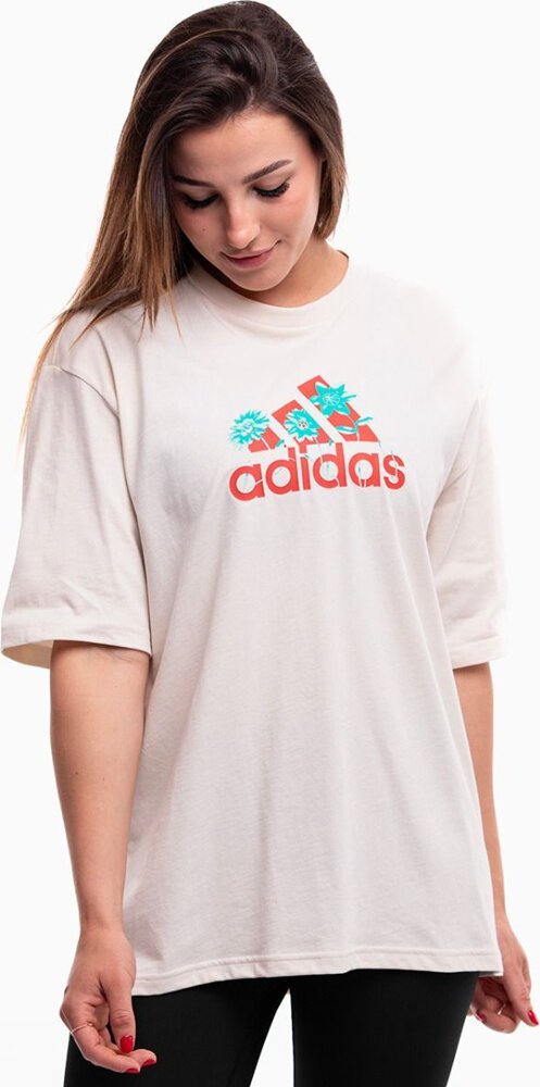 Adidas Koszulka damska adidas Flower Pack Badge of Sport biała IT1421 M