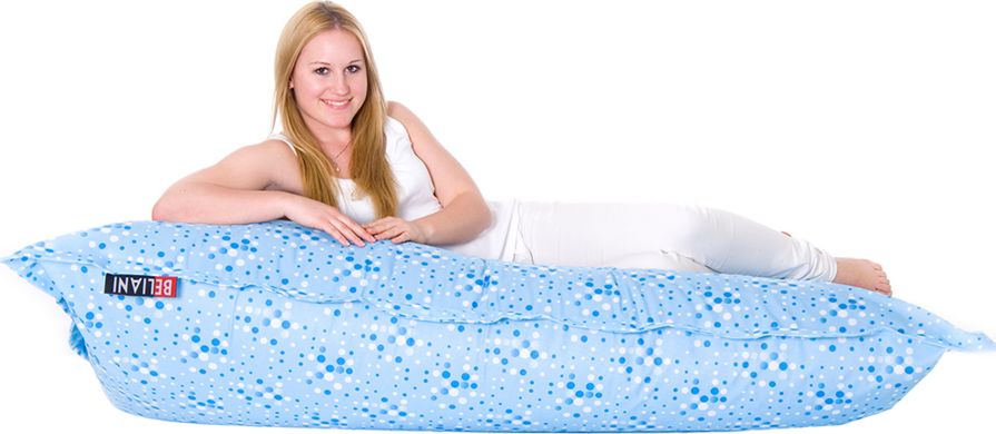 Beliani Pufa worek w kropki 140 x 180 cm błękitny