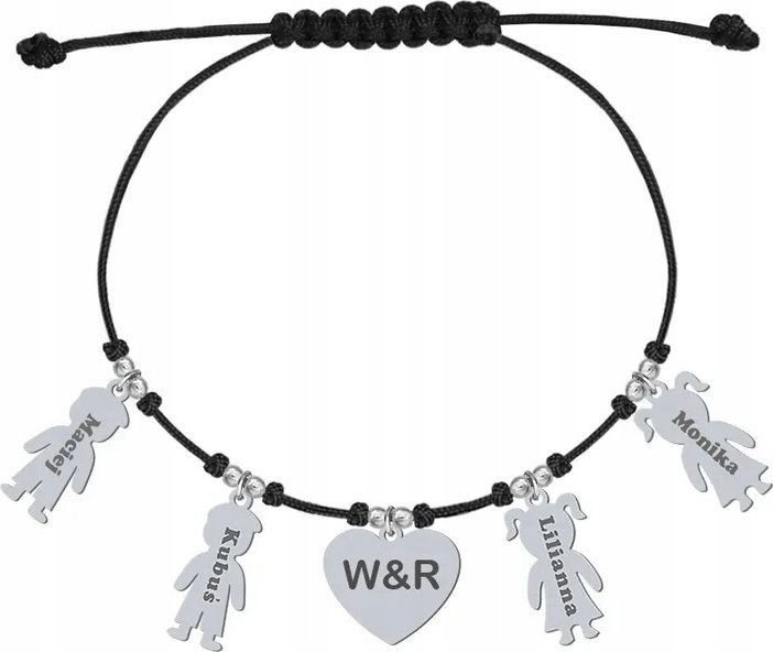 Radziszewska Jewellery Bransoletka Srebrna Prezent Imię Dziecka Serce 925 Prezent GRAWER GRATIS