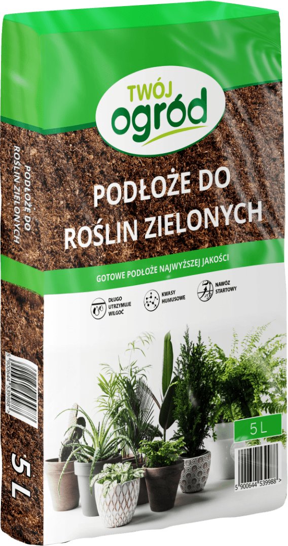 Ziemia podłoże do roślin zielonych 5l (kwasy humusowe) Twój Ogród