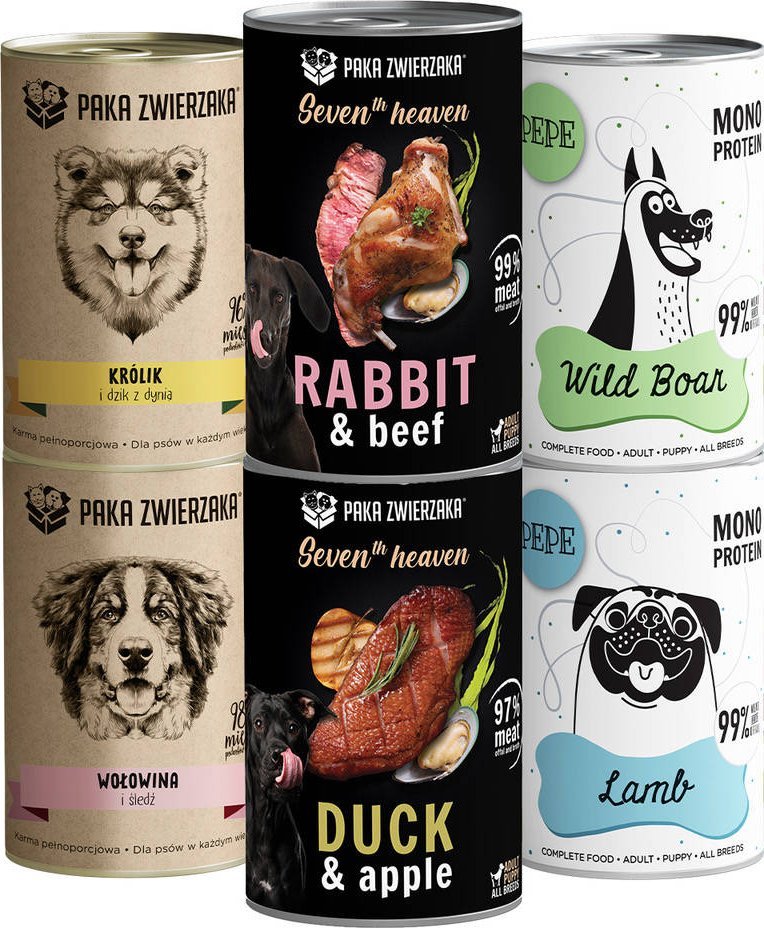 Paka Zwierzaka Paka Zwierzaka Zestaw degustacyjny dla aktywnego psa 6x400g