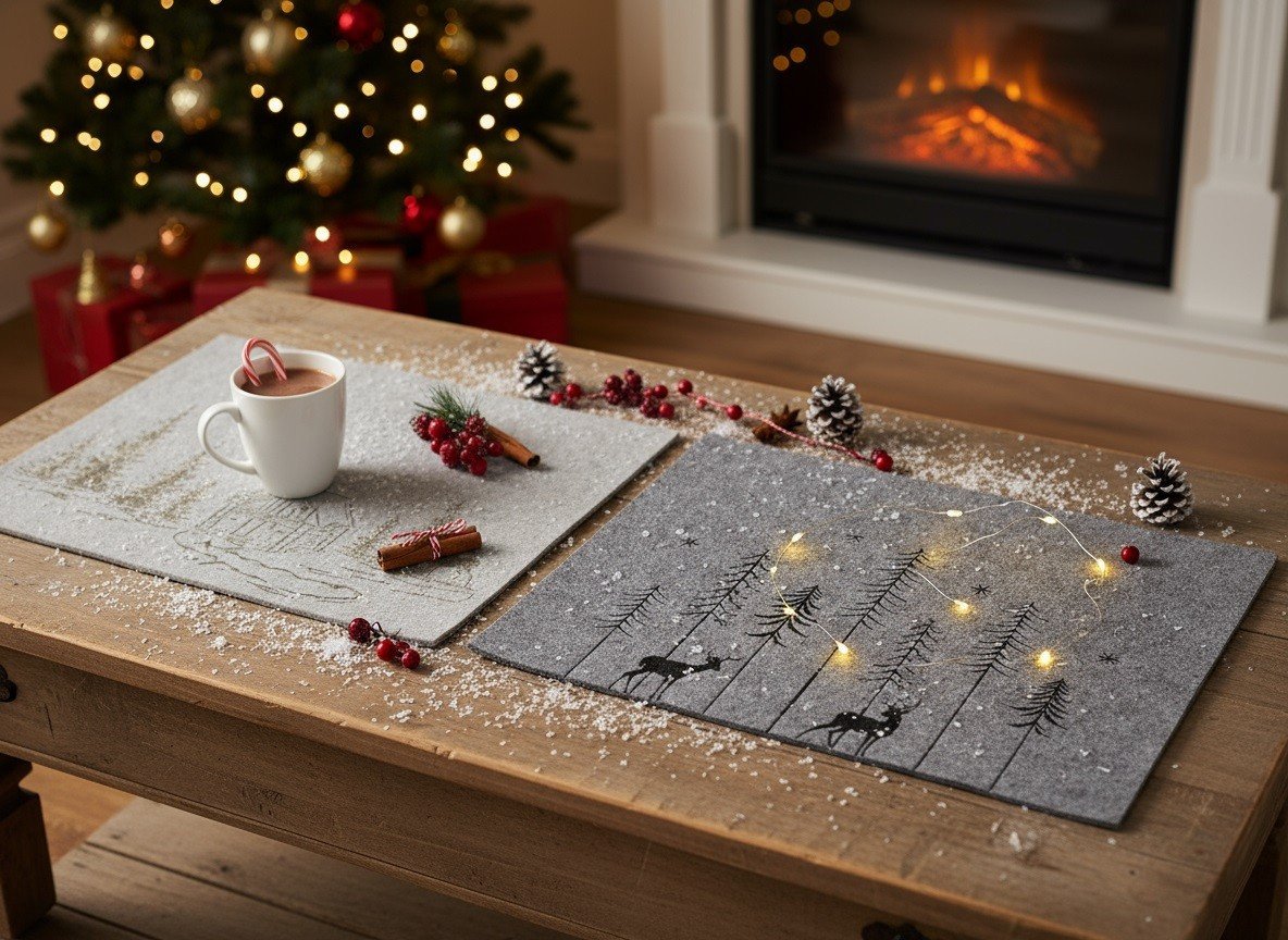 Mata stołowa 33x45 cm filcowa Las Mix 099230