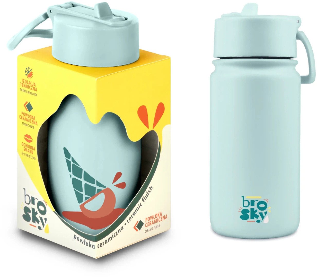 Brosky O. Miętowy bidon termiczny na wodę 450 ml