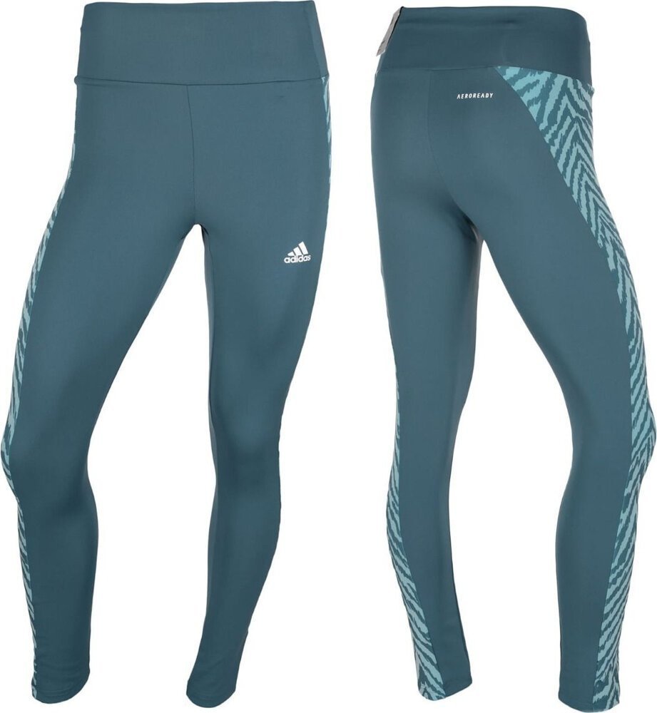Adidas Legginsy damskie adidas Designed to Move Hi niebieskie GT0136 L
