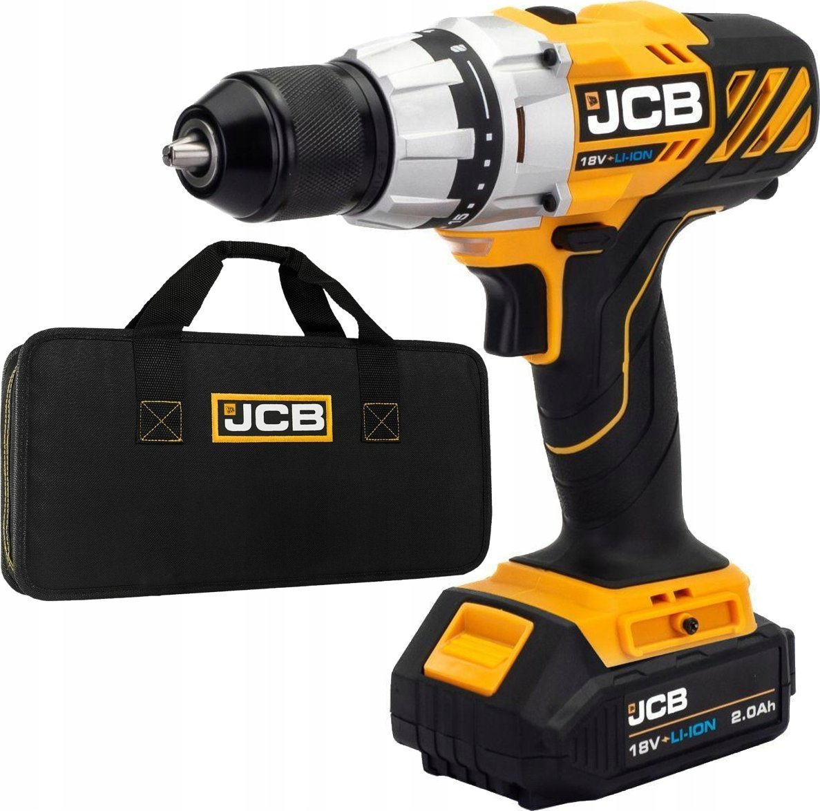 Wiertarka JCB Wiertarka akumulatorowa 18V 45Nm (kpl.: akumulator 2Ah, ładowarka)