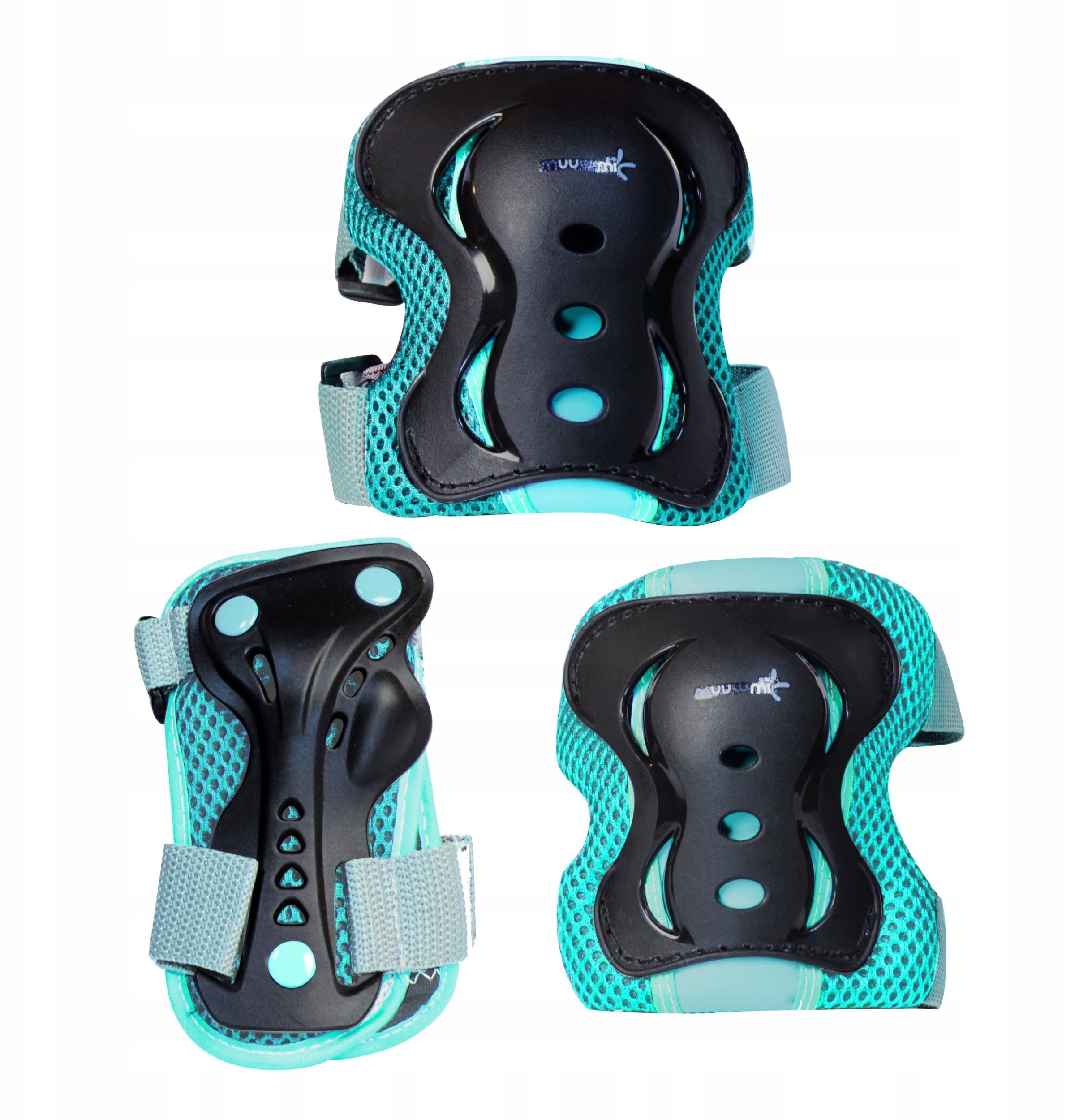 Sale! Muuwmi Elbow and knee protector set M size turquoise AU 557
