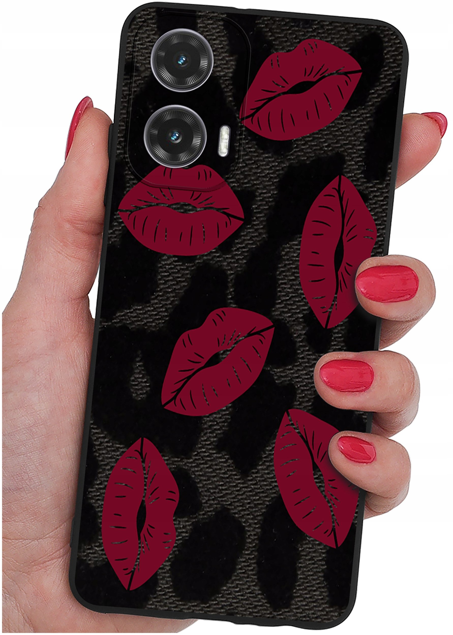 krainaGSM Etui do Motorola Moto G35 5G WZORY SILIKONOWE MATT CASE + SZKŁO 9H