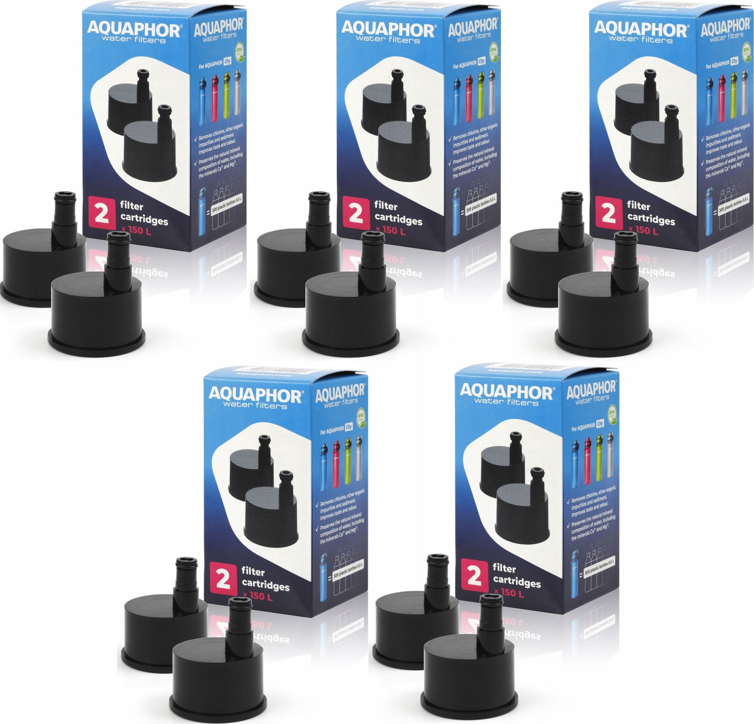 Wkład filtrujący bo butelki na wodę Aquaphor City, zestaw 10 szt.