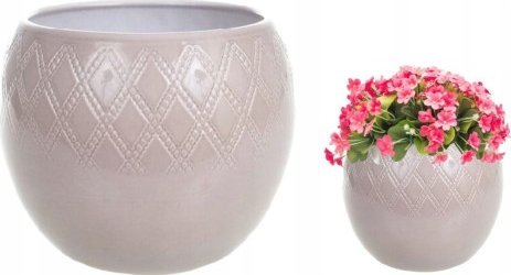 Cermax Osłonka ceramiczna kula na kwiaty szara 14 cm Lazur