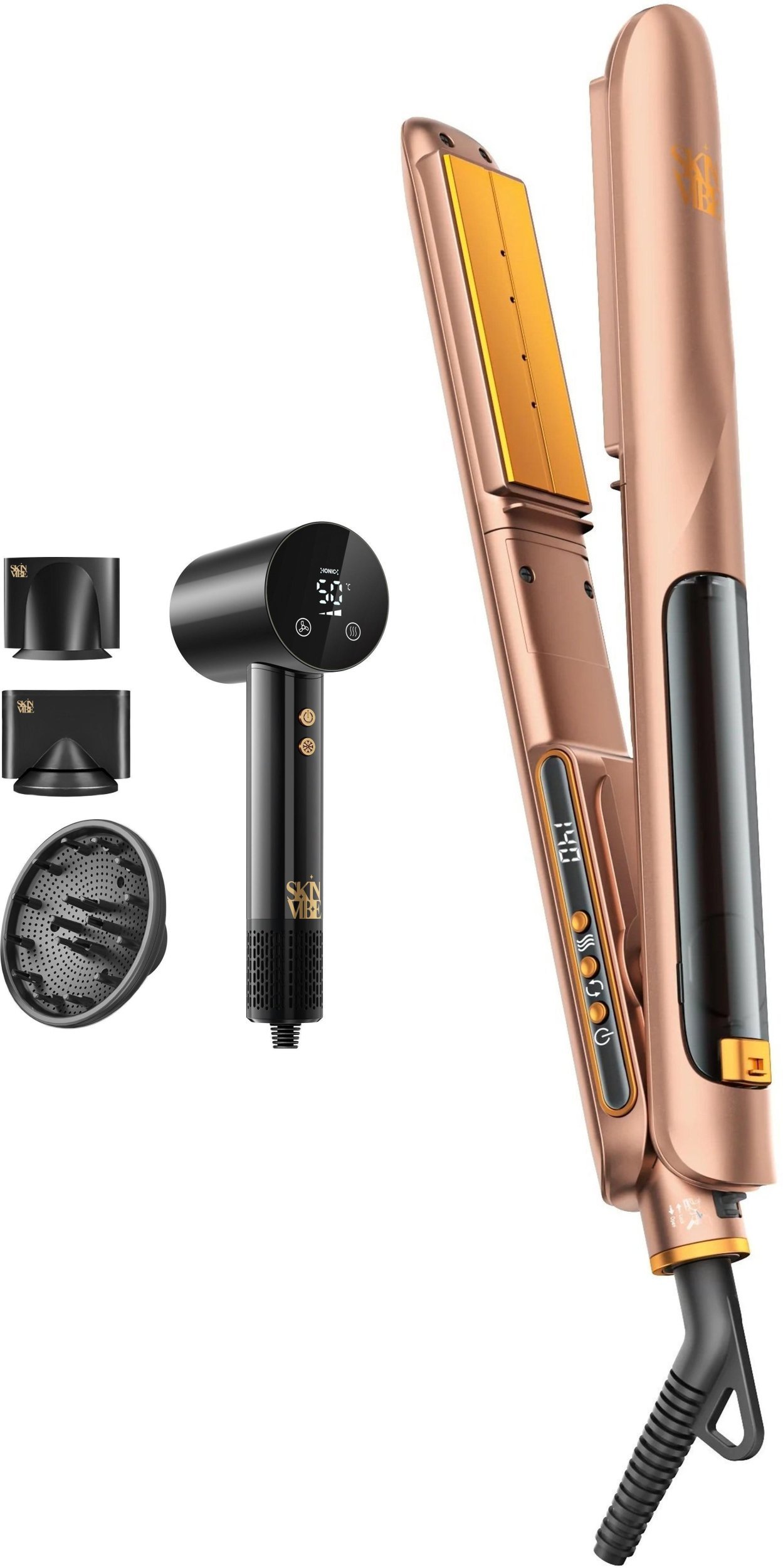 Suszarka SkinVibe SkinVibe Libra AirLoom (SV-002BK) + SkinVibe Astra SteamPlasma Mocha Mousse