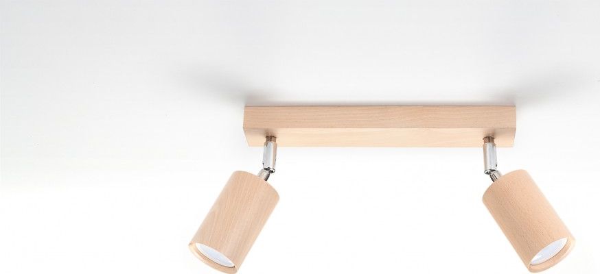 Lampa sufitowa Sollux Spot natynkowy ecrue Sollux BERGE drewniany SL.0702