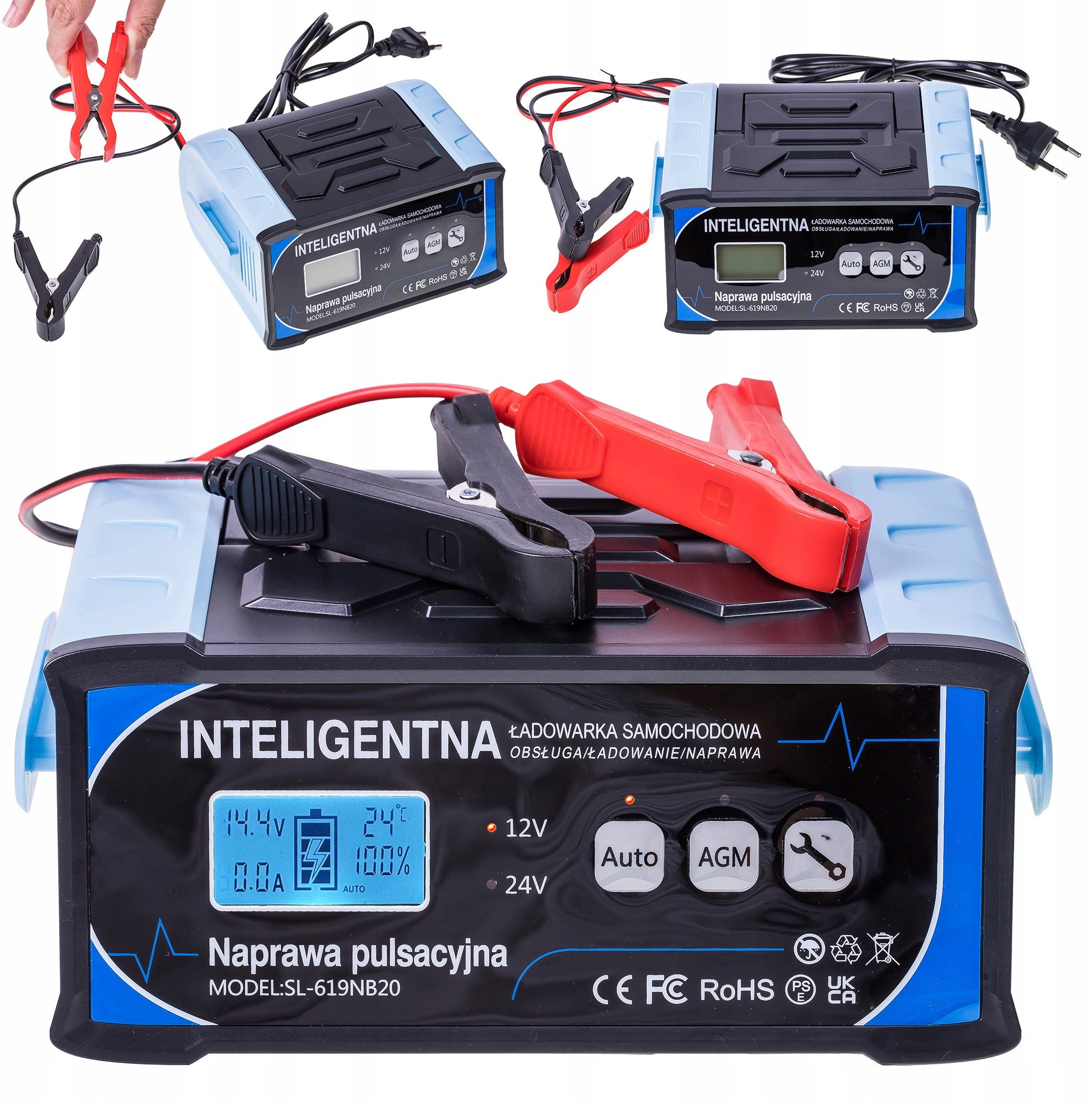 Prostownik Samochodowy do Akumulatorów 24V 12V 11A AGM START-STOP