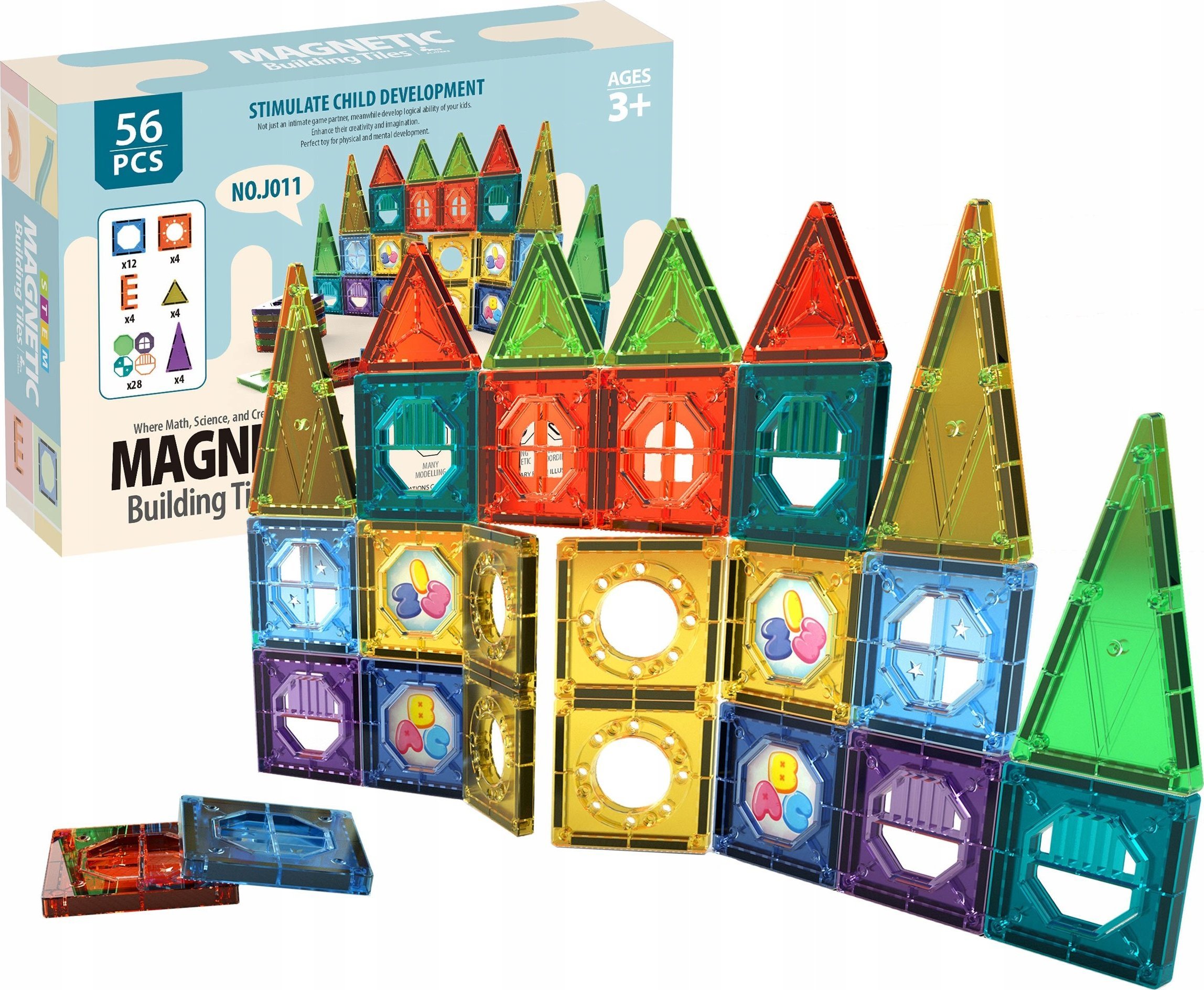 AIG Edukacyjne Klocki Magnetyczne Zestaw 56 El Panele