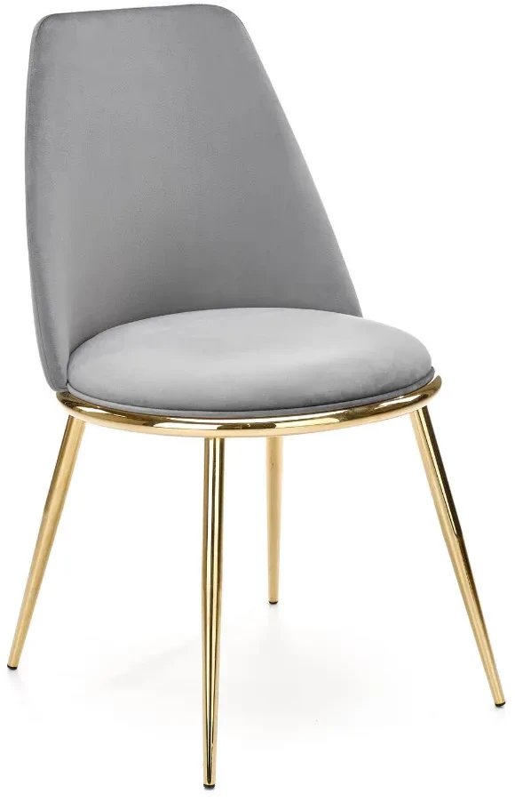Krzesło tapicerowane K460 VELVET szare HALMAR