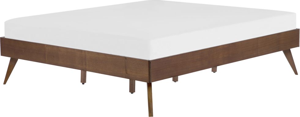 Beliani Łóżko drewniane 180 x 200 cm ciemne BERRIC