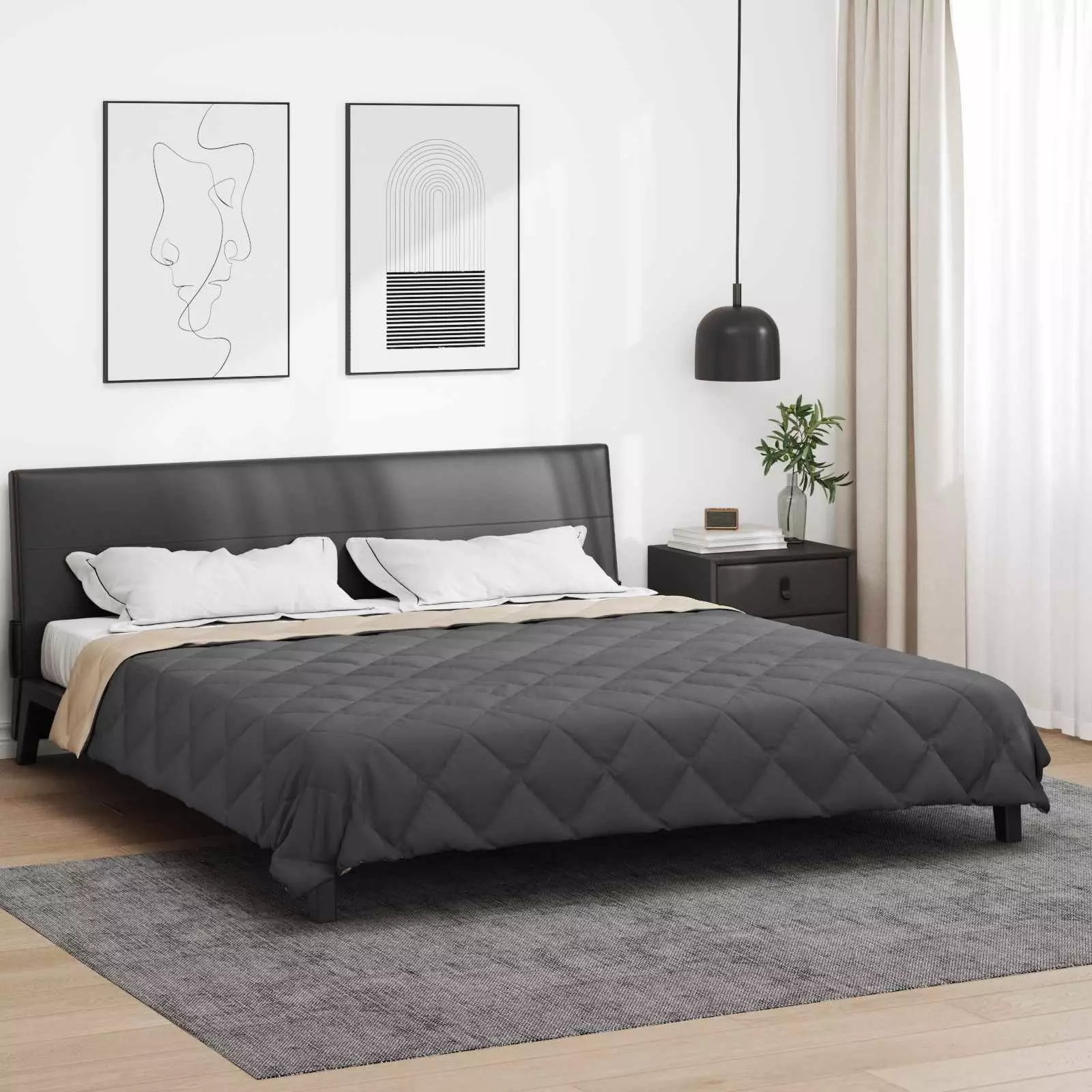 vidaXL Kołdra na cały rok Antracyt i Taupe 240 x 260 cm Mikrofibra