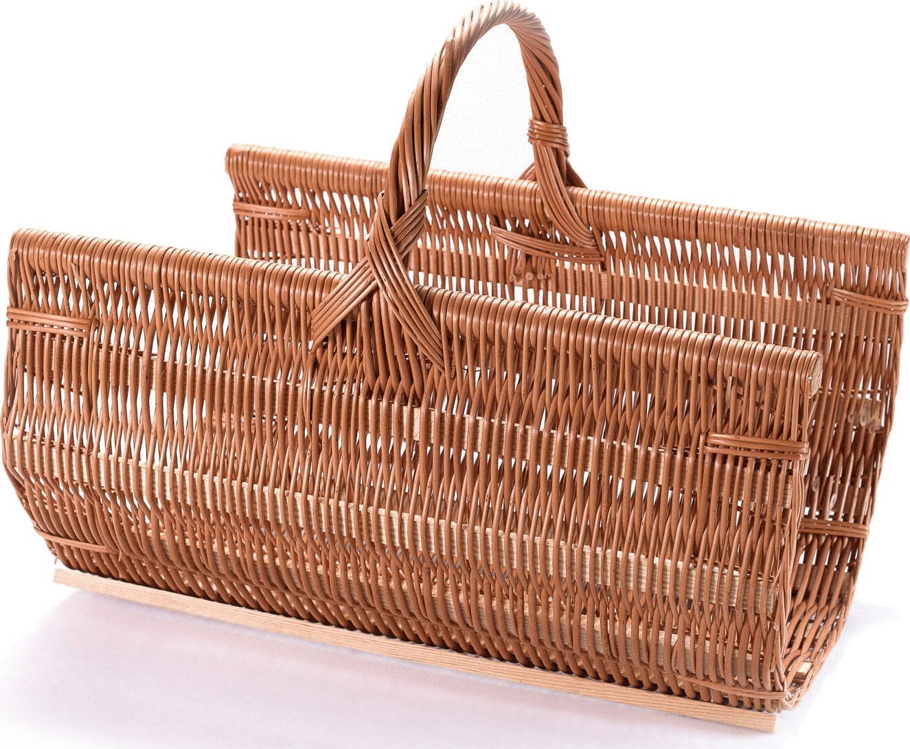 Wiklinowy Świat Kosz wiklinowy na drewno do kominka, na listewkach kominkowy