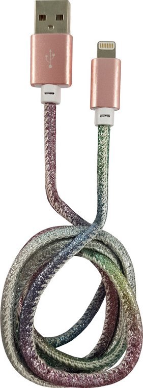 Kabel USB LC-Power USB-A - Lightning 1 m Wielokolorowy (31331D)