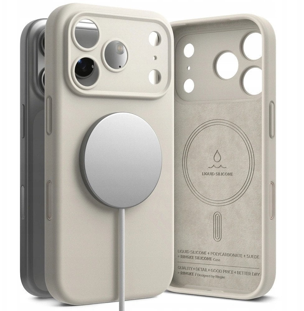 Etui Ringke Silicone Magnetic MagSafe do Apple iPhone 17 Pro Stone