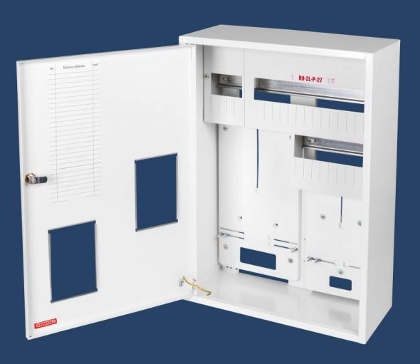 Karwasz Rozdzielnica dwulicznikowa plombowana z zamkiem IP30 biała RU-2L-P-27 Z/O