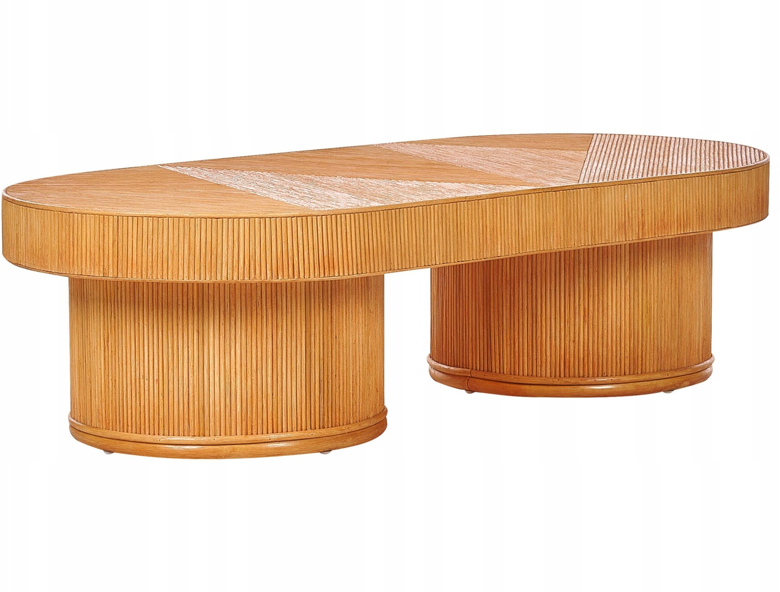 Beliani Stolik ogrodowy rattanowy 150 x 70 cm jasne drewno AIROLE