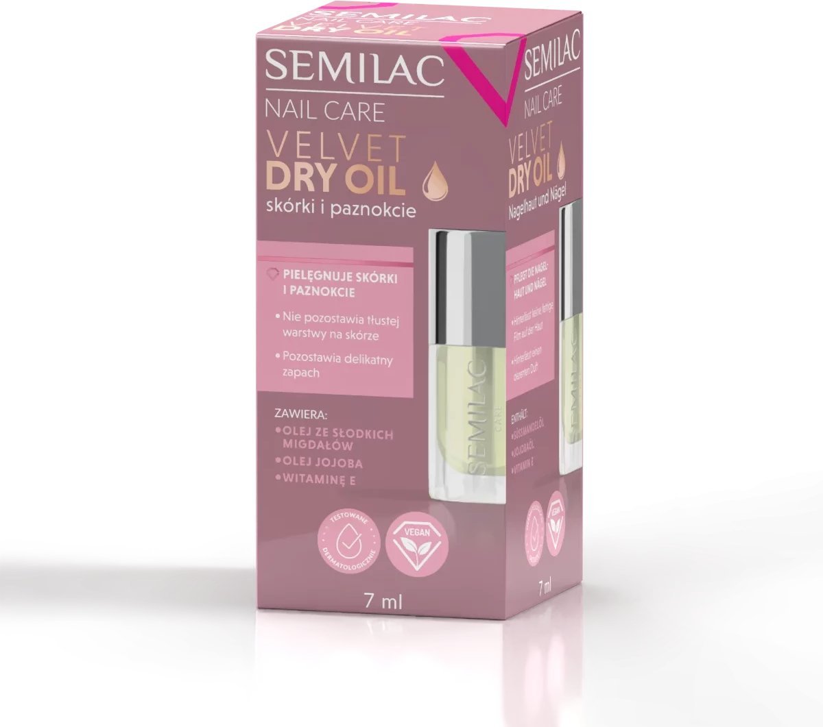 SEMILAC Nail Care Suchy olejek do paznokci i skórek Velvet 7 ml