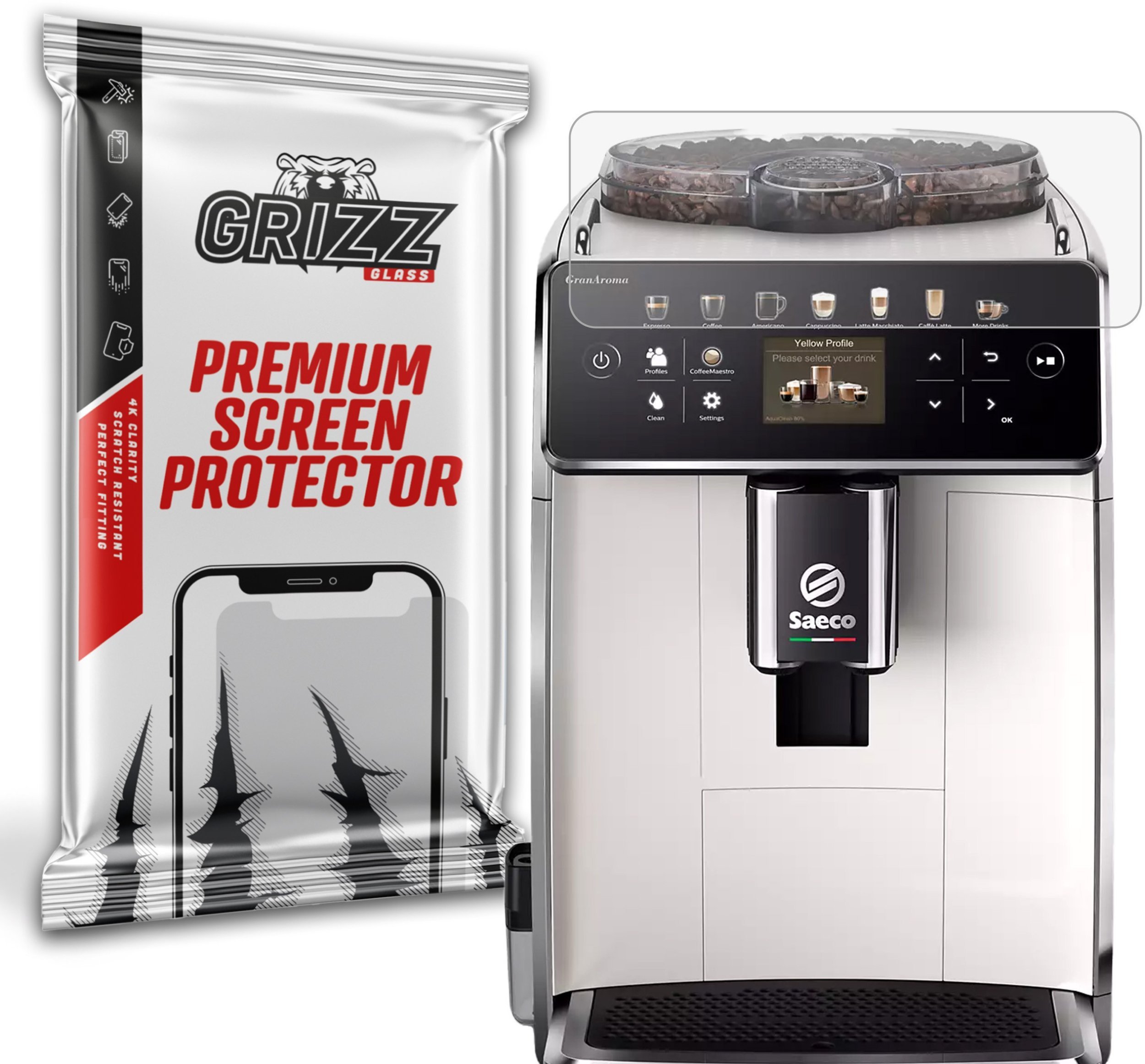 GrizzGlass Folia matowa GrizzGlass PaperScreen do Saeco GranAroma SM 6580/20