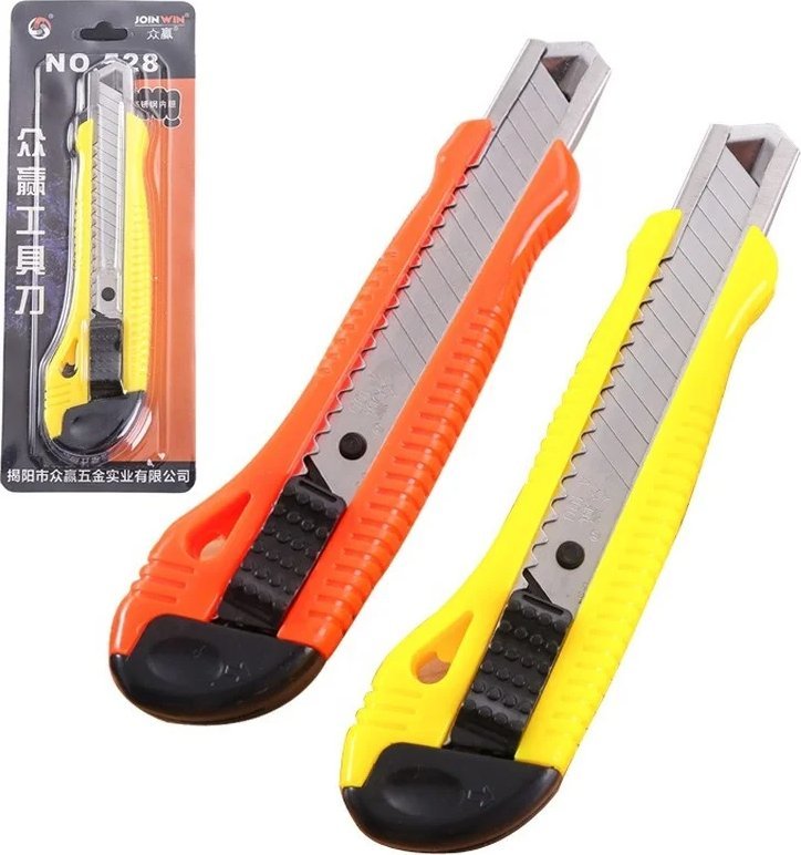 Nóż Nożyk do Tapet z Wysuwanym Ostrzem Ekonomiczny Plastikowy Techrebal